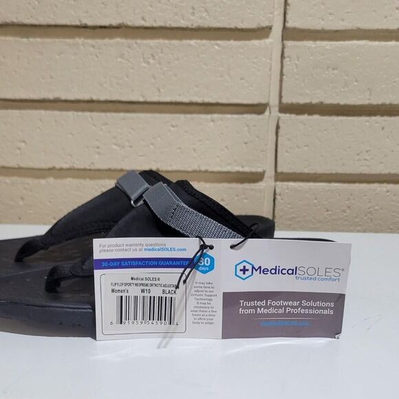 Lot of 5 NWT Soles Orthotic Flip Flop Sandals Black Women's Size 10 - Picture 7 of 9
